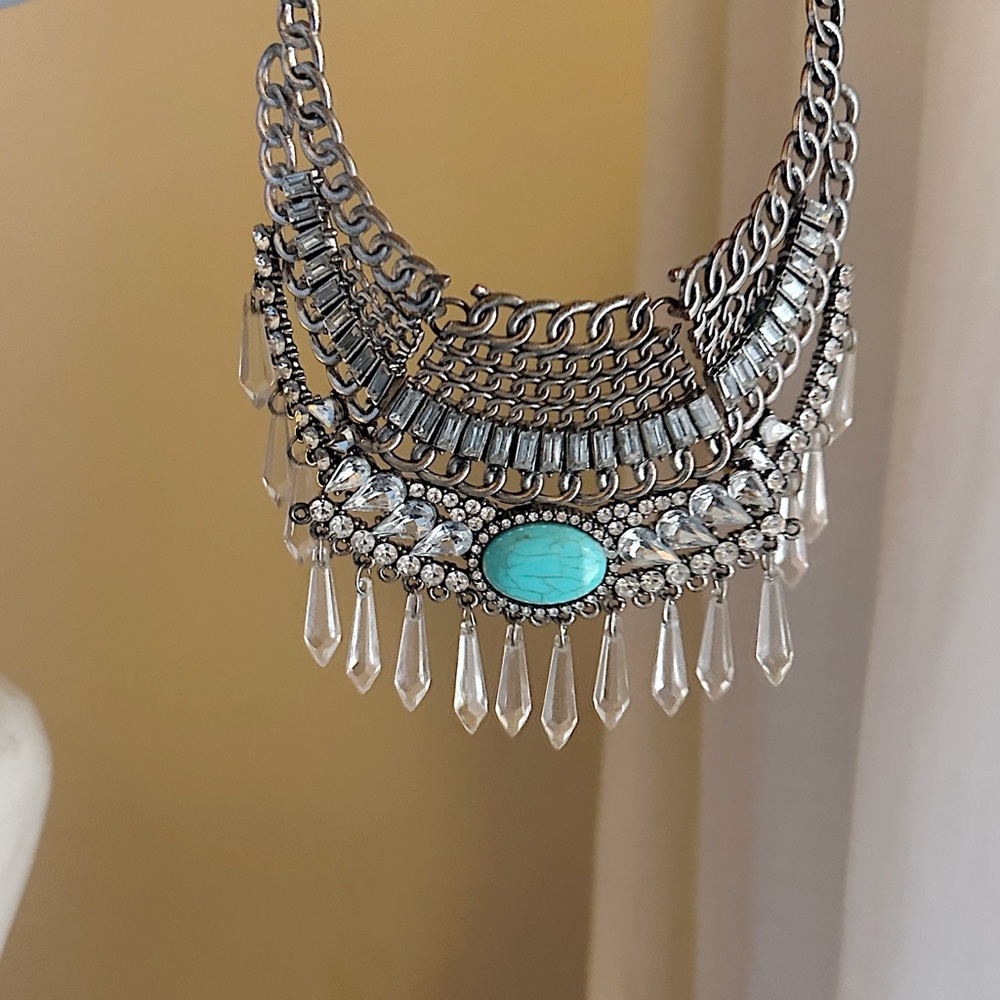 Coastal Cowgirl Southwestern Oversized Mixed Materials Choker
